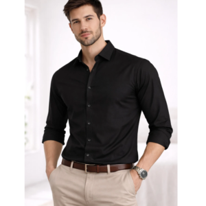 jagrutifashion Men Regular Fit Solid Spread Collar Formal Shirt