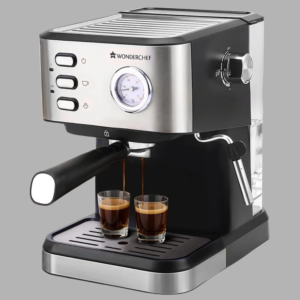 WONDERCHEF Regenta Espresso Coffee Machine With Steamer for Cuppuccino 19 Cups Coffee Maker (Black)