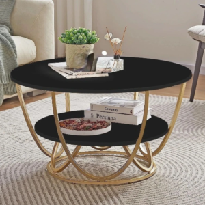 Online Decor Shoppee Engineered Wood Coffee Table (Finish Color – Black, Pre-assembled)