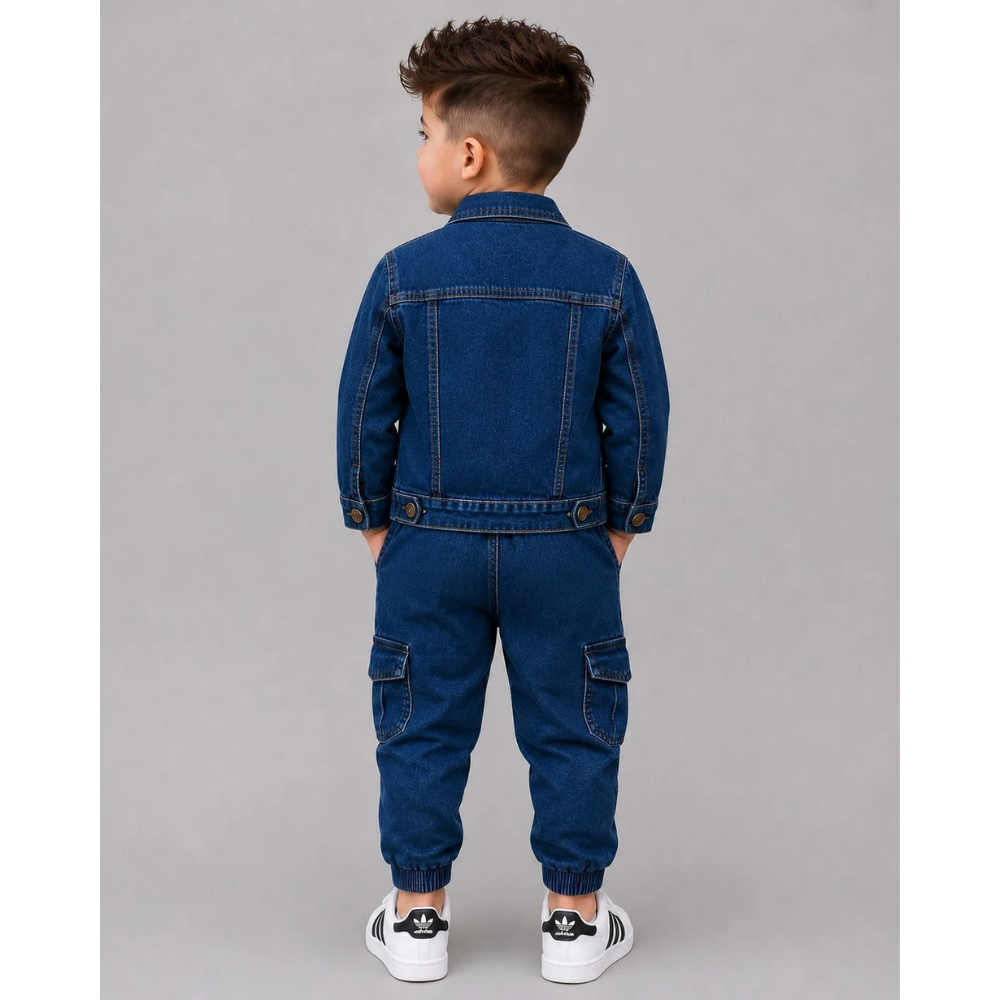 Shirazi Kids Boys Casual Jacket Jeans (BLUE)