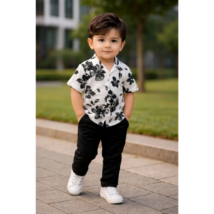 Fastdeal Boys Casual Shirt Pant (Black)