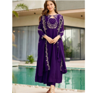 indilook Women Art Silk Kurta Pant Dupatta Set
